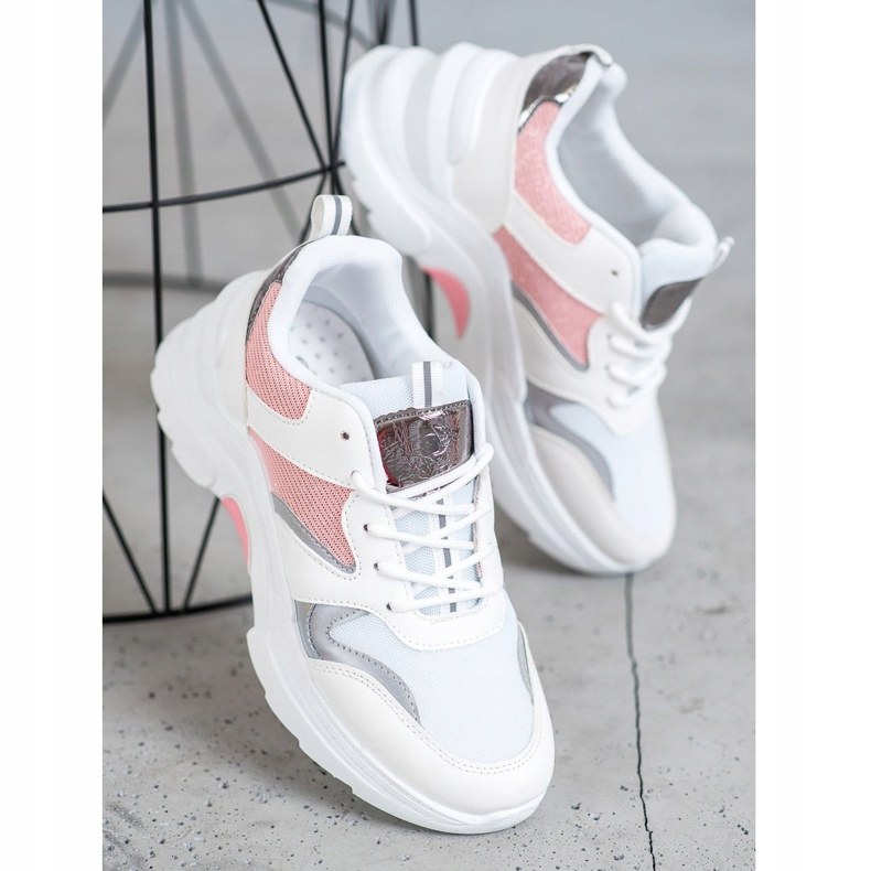SHELOVET Snygga Merlin -sneakers vit rosa silver- 3