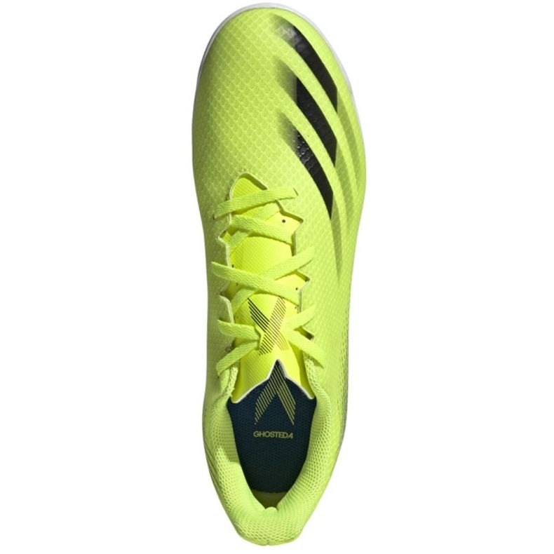 Adidas X Ghosted.4 In M FW6906 fotbollsskor vit, gul neon grön 2