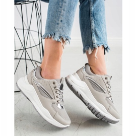 Ideal Shoes Snygga sportskor beige grå 1