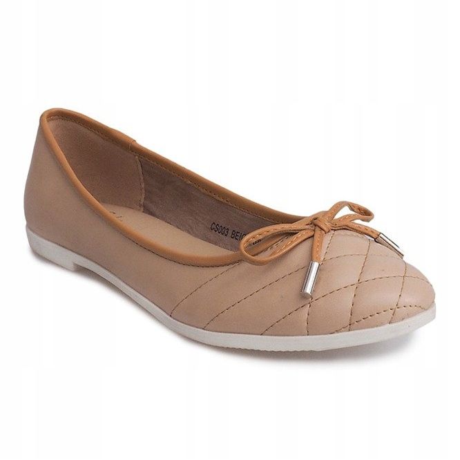 Ballerinor med rosett CS003 beige 1