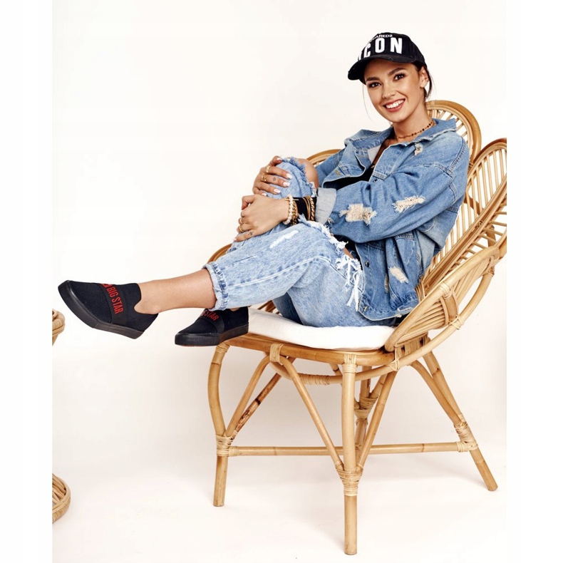 Dam Sneakers Slip-on Big Star FF274221 Svart 1