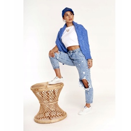 Kvinnors läderskor Big Star BB274211 Vit och marinblå 2