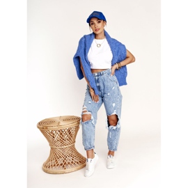 Kvinnors läderskor Big Star BB274211 Vit och marinblå 1