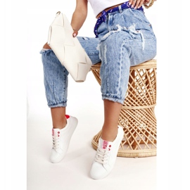 Damskor i läder Big Star BB274210 Vit och röd 1