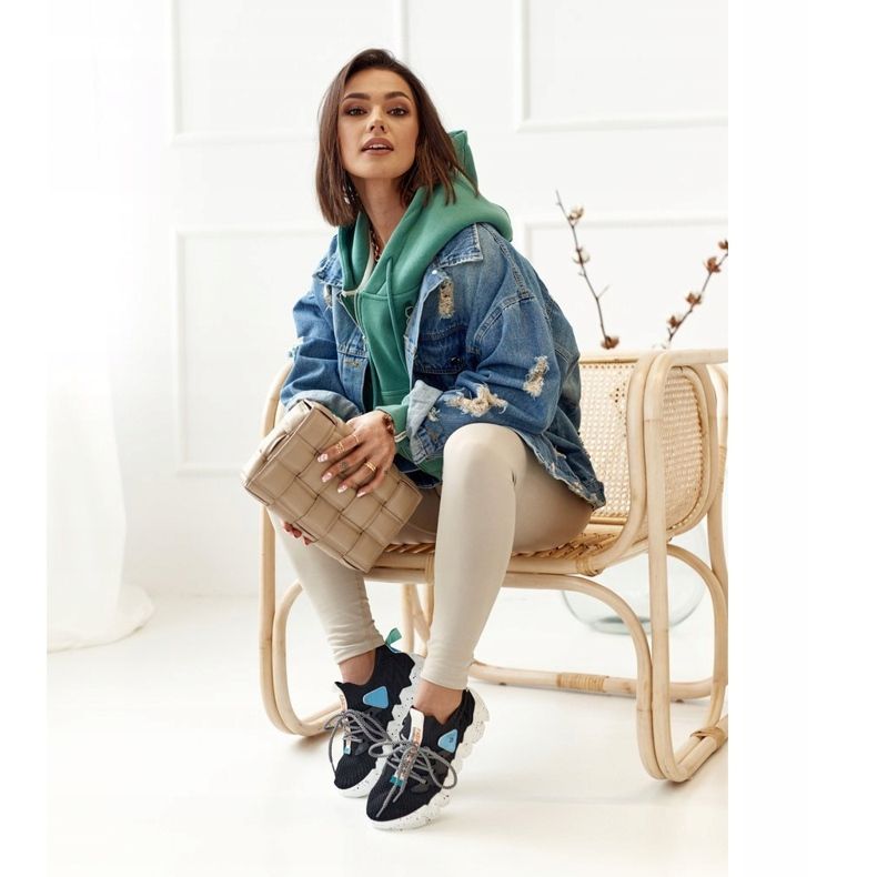 PS1 Kvinnors sportstrumpor Black Fashion Pioneer svart blå 1