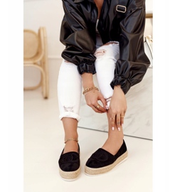 PS1 Kvinnors Espadriller på en halmplattform Svart Febi 1