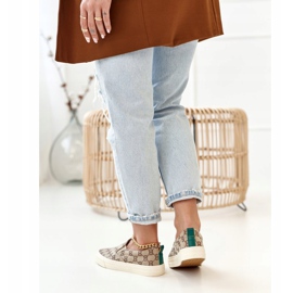 Dam loggade sneakers Slip-On Khaki Challenge beige brun 2