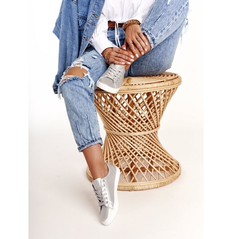 Damskor i läder Big Star HH274143 Silver silver- 1