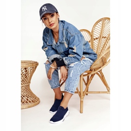 Kvinnors sportskor Slip-on Big Star DD274464 Marinblå 2