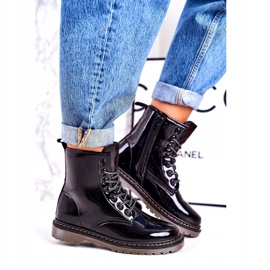 Kvinnors varma stövlar Lackade stövlar Black Thunder svart 3