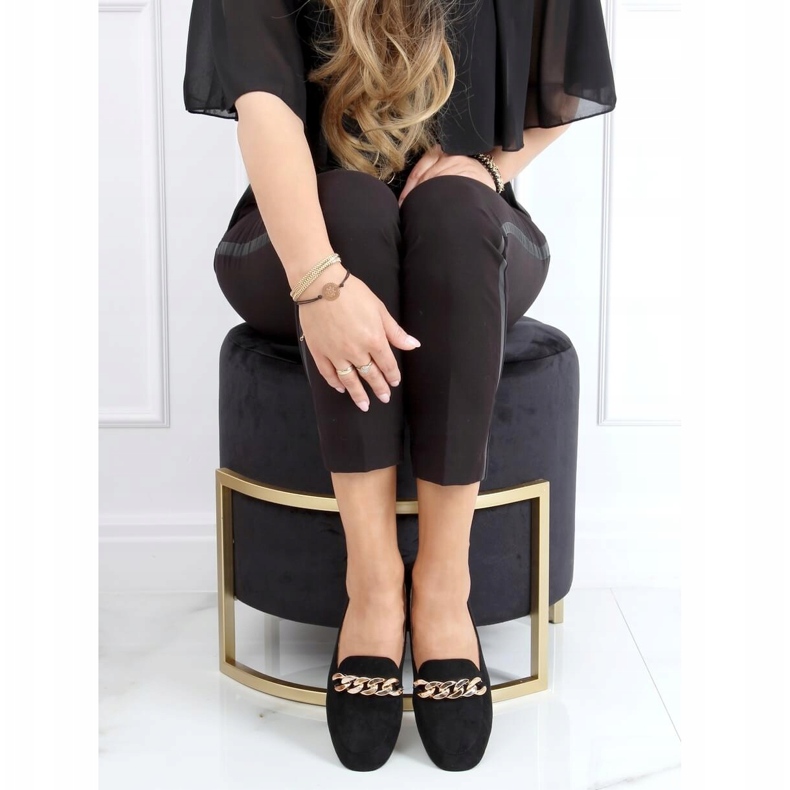 Svarta Loafers med kedja LL-237P Svart 1