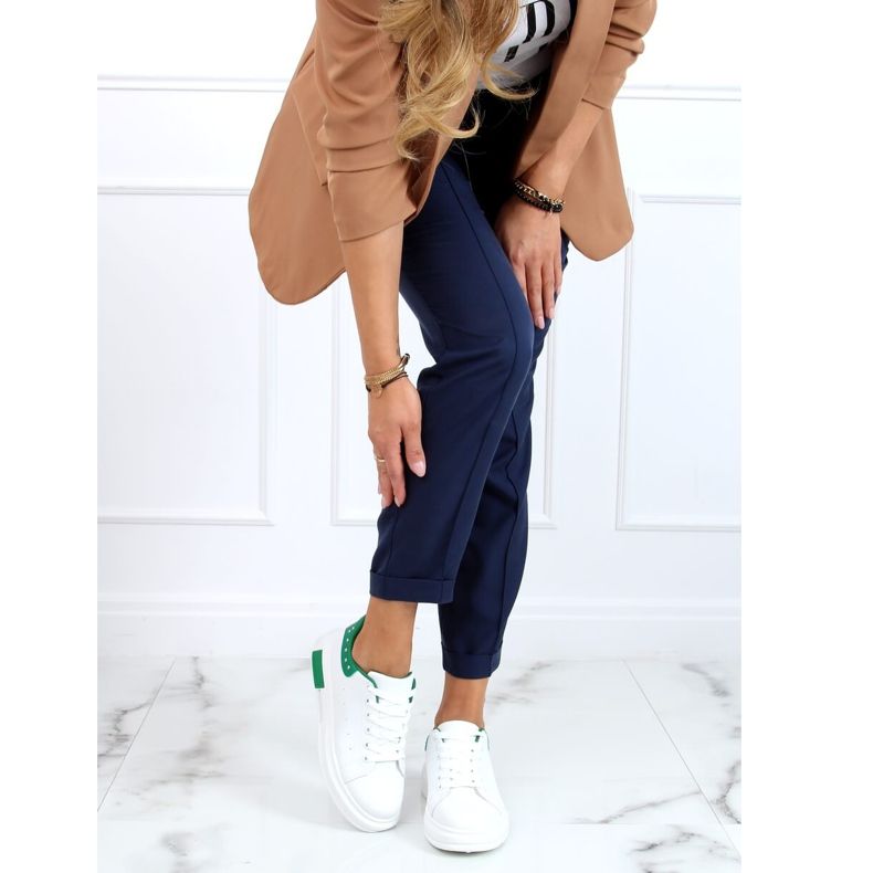 Kvinnors vita och gröna sneakers SC36 VIT / GRÖN 2