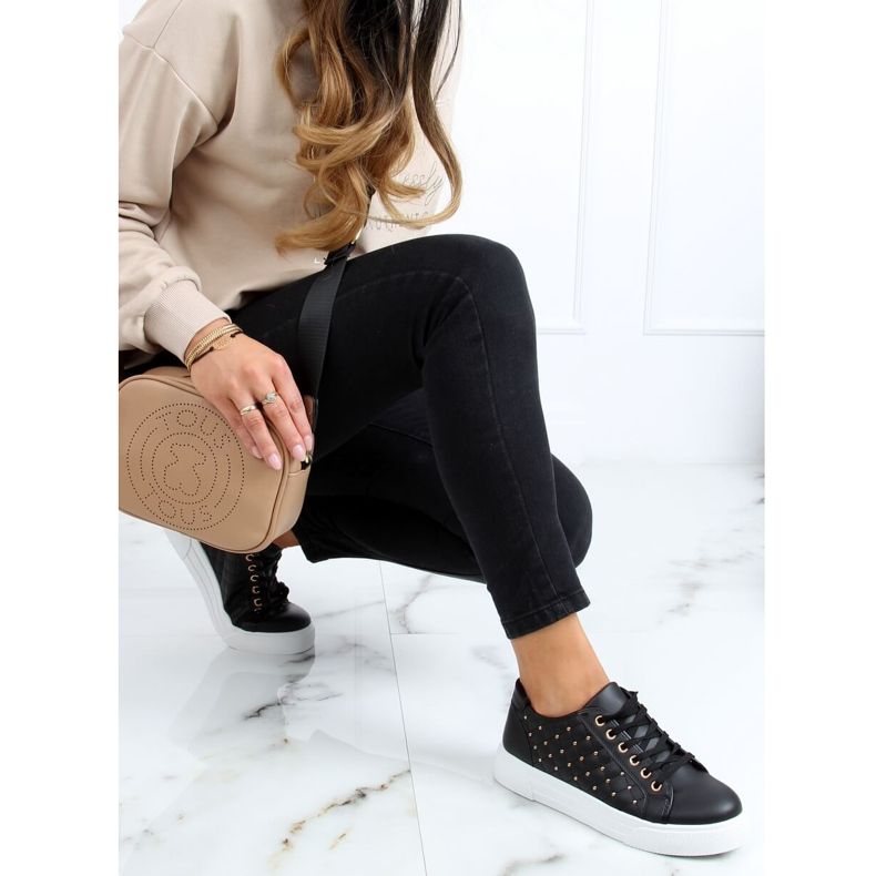 Svarta damskor med dubbar LA124P Svart 2