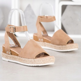 Kylie Beige kile sandaler brun 1