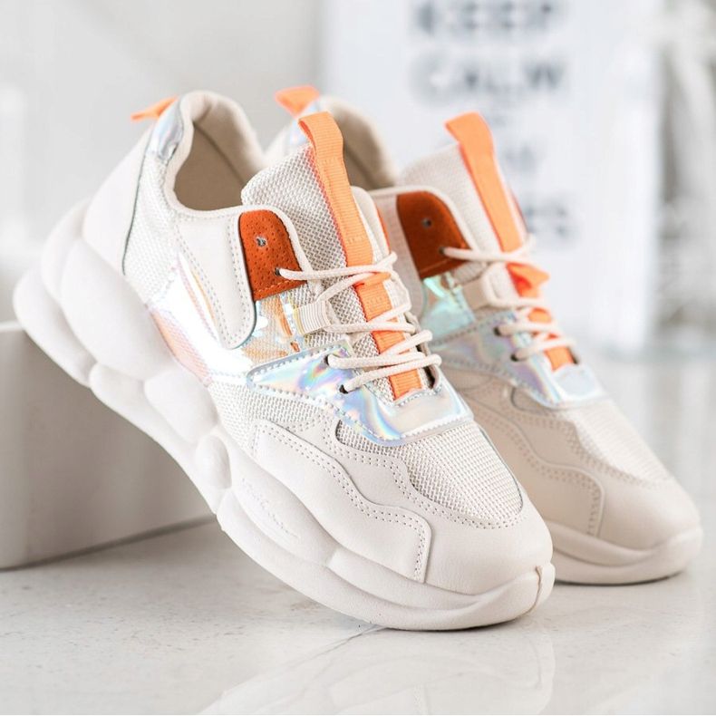 Bestelle Sneakers på modeplattformen beige orange silver- 1