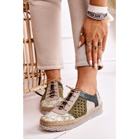 Kvinnors Brogues Maciejka Läder Grönt 03339-09 1