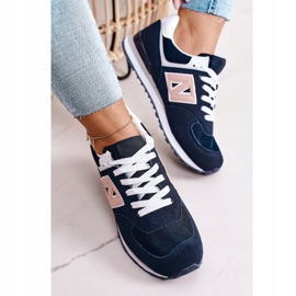 Kvinnors sportskor Sneakers Navy Last Minute vit marinblå rosa 1