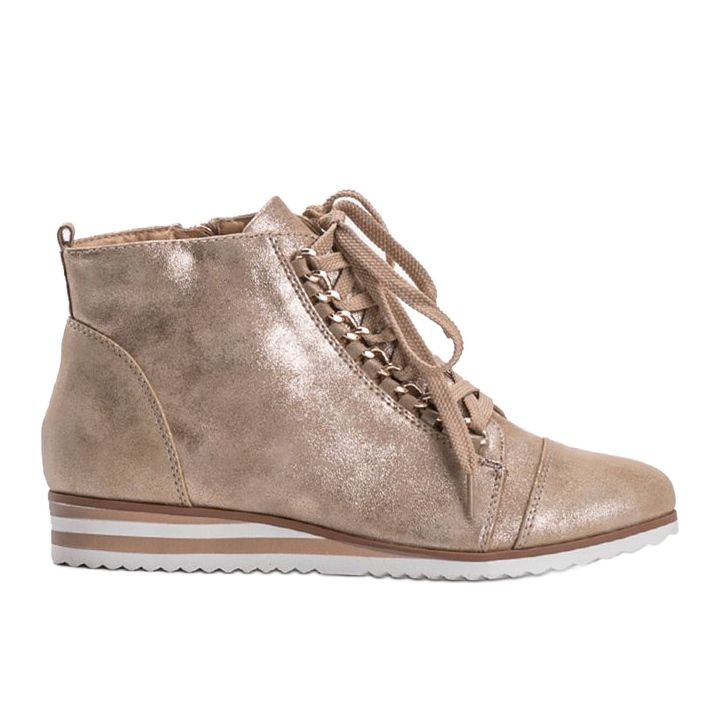 Beige sneakers 15A8617 gyllene 1