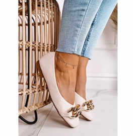 PS1 Eleganta Quiltade Ballerinor med Beige Coco -kedja 2