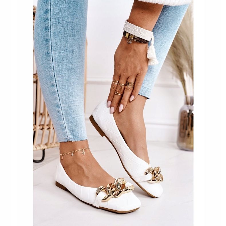 PS1 Eleganta quiltade ballerinor med vit kokokedja 2