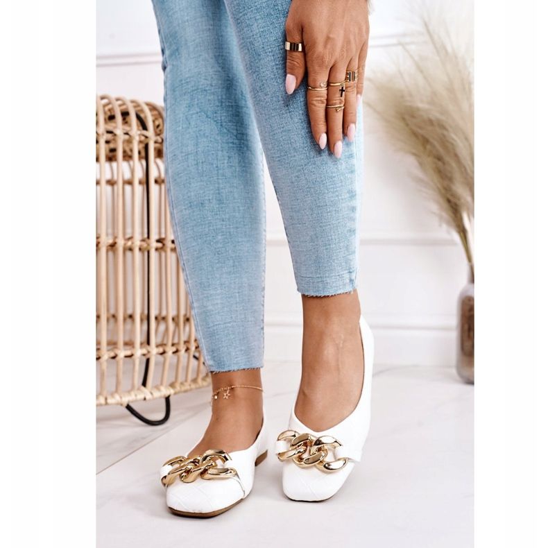 PS1 Eleganta quiltade ballerinor med vit kokokedja 1