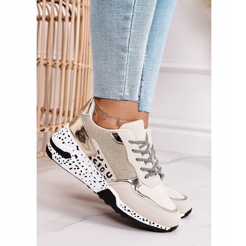 PS1 Dam Wedge Sneakers Guld Avery beige 2