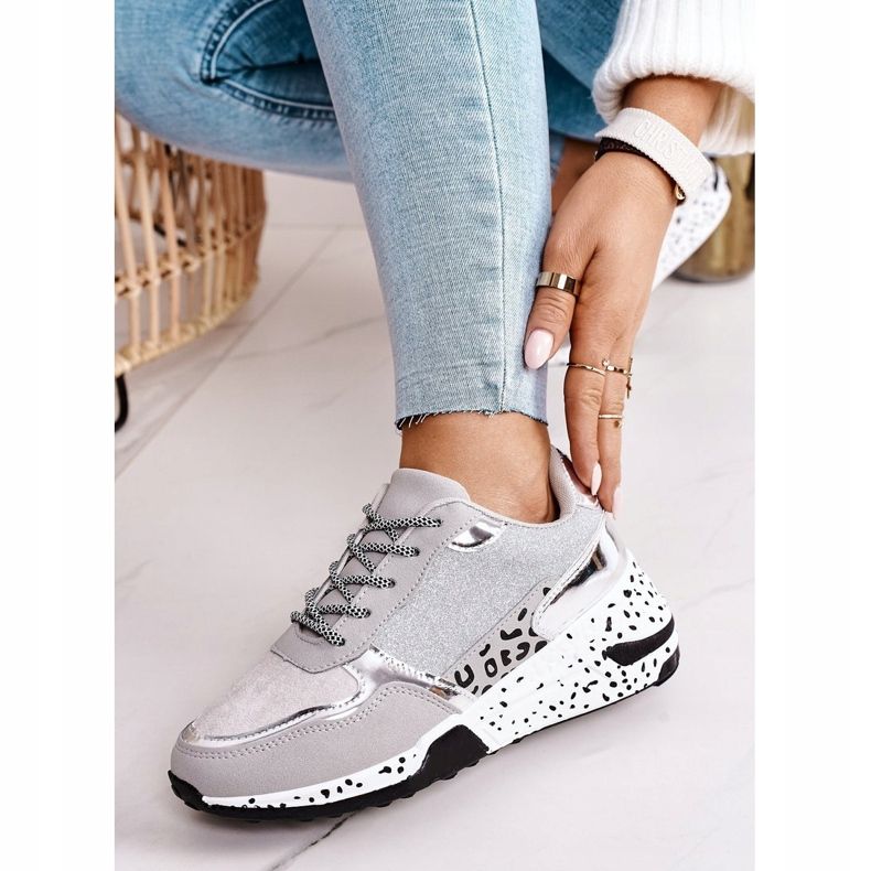 PS1 Dam Wedge Sneakers Silver Avery grå mångfärgad 2