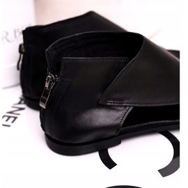 Nicole Kvinnors platta lädersandaler Svart Natalie 2