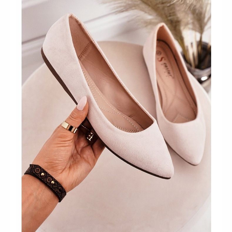 PS1 Delikat Ballerina I Spitz Suede Beige Dermeno 2