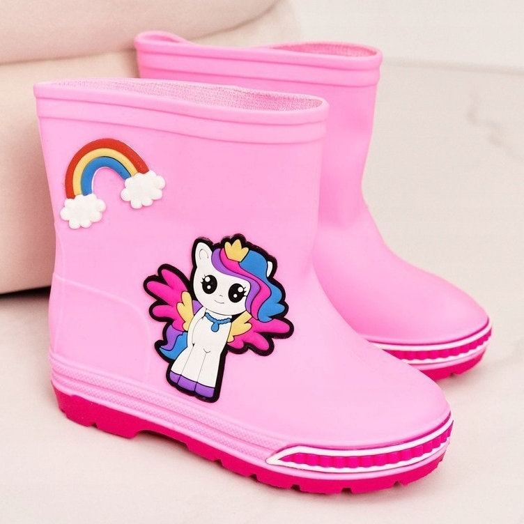 Barnens rosa galoscher med en ponny 2