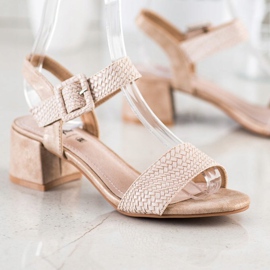 Kylie Flätade högklackade sandaler brun 1