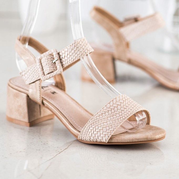 Kylie Flätade högklackade sandaler brun 1