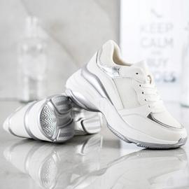 SHELOVET Snygga WHITE AND SILVER Sneakers vit 1