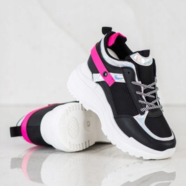 Marquiz Wedge Sneakers svart rosa 1