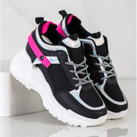 Marquiz Wedge Sneakers svart rosa 2