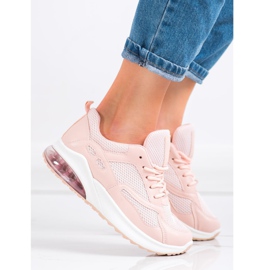 SHELOVET Pulver sneakers med mesh rosa 1