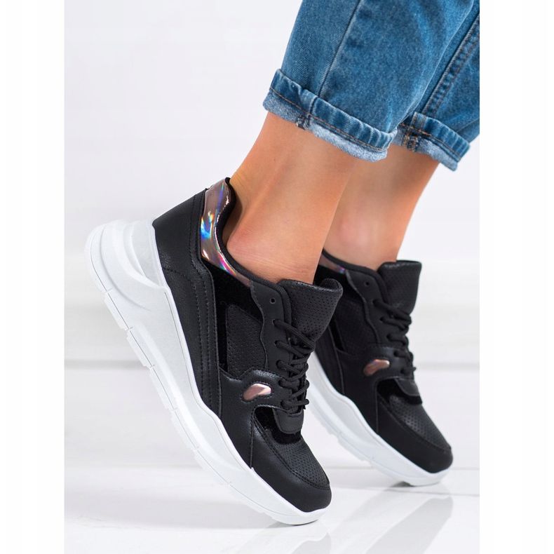 SHELOVET Svarta sneakers mångfärgad 1