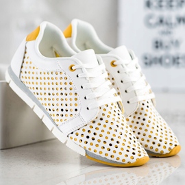 Kylie Vita och gula Openwork -sneakers 1