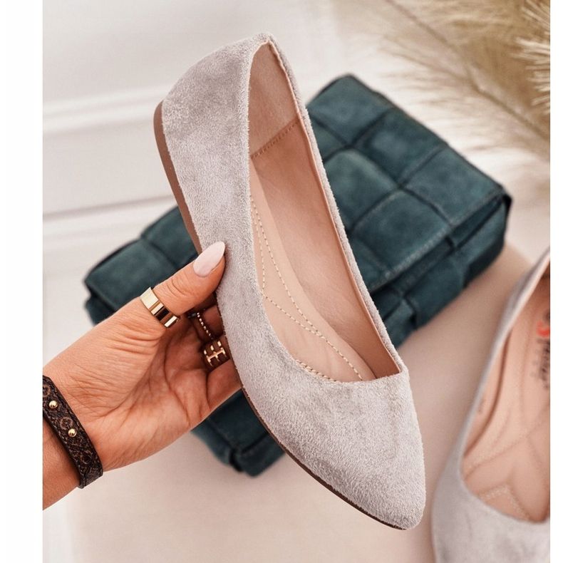 PS1 Grå Damer Ballerinas Mocka 1