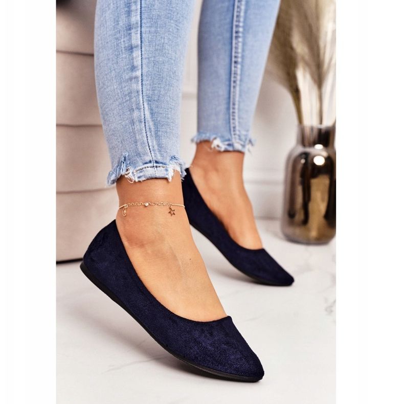 PS1 Delikat Ballerina I Spitz Navy Blue Mocka Dermeno marinblå 1