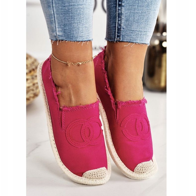PS1 Klassisk dam Espadrilles Fuchsia Flaure beige rosa 2