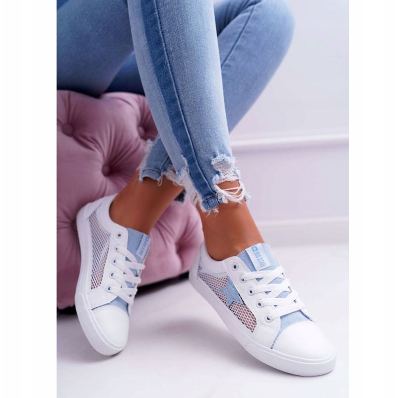 Damskor med Mesh Big Star DD274689 Vit-Blå 2