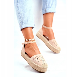 SEA Espadriller för kvinnor på Beige Palermo -linneplattform 2