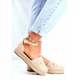 SEA Espadriller för kvinnor på Beige Palermo -linneplattform 3