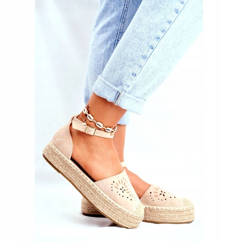 SEA Espadriller för kvinnor på Beige Palermo -linneplattform 3