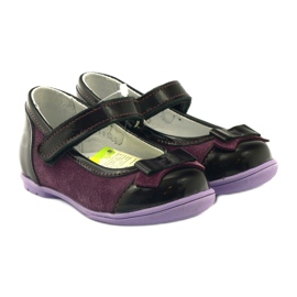 Bourgogne läderballerinas med en Renbut Bow röd 4