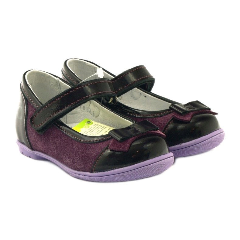 Bourgogne läderballerinas med en Renbut Bow röd 4