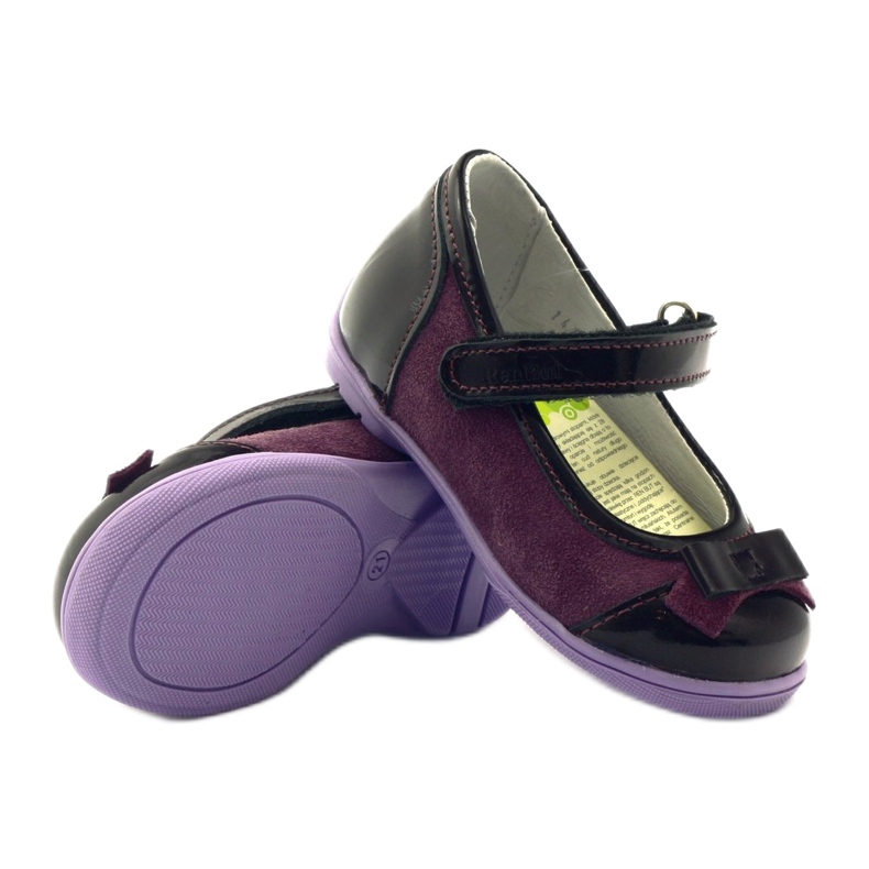 Bourgogne läderballerinas med en Renbut Bow röd 3