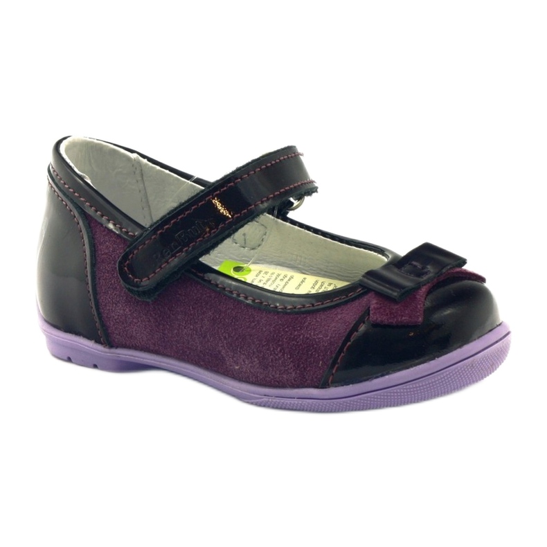 Bourgogne läderballerinas med en Renbut Bow röd 1