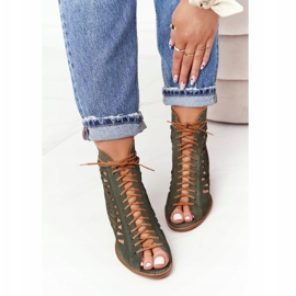 Dam mocka läder Maciejka gröna stövlar 04040-09 beige 1